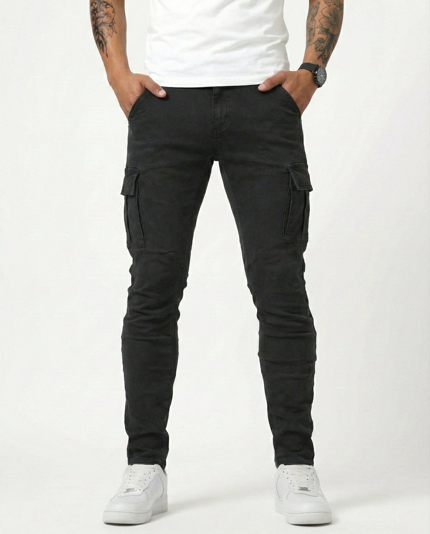 FRANCISCO | Pantalón Cargo Marino Elástico