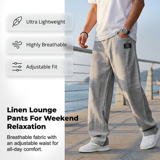 🌞Imprescindible para el Verano: Pantalones de Algodón y Lino Transpirables para Hombre: Máxima comodidad y estilo
