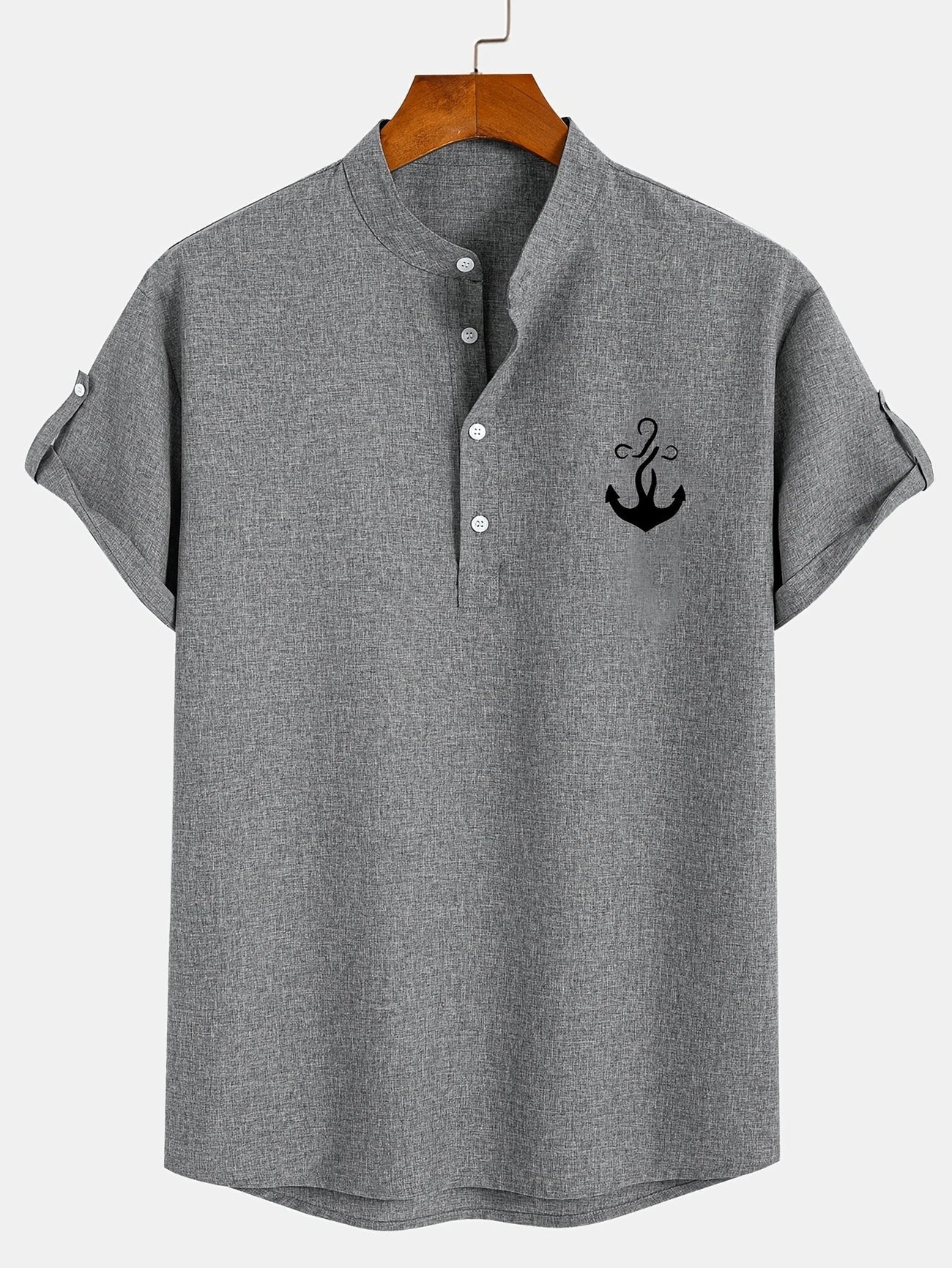 PRADO | Camisa Elegante de Manga Corta y Cuello Alto