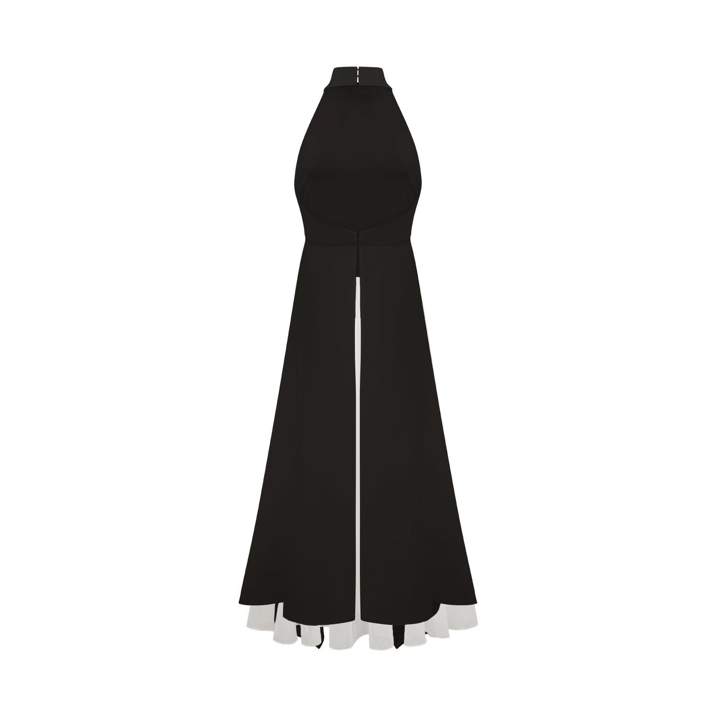 Vestido Largo con Capas y Cuello Halter Clara