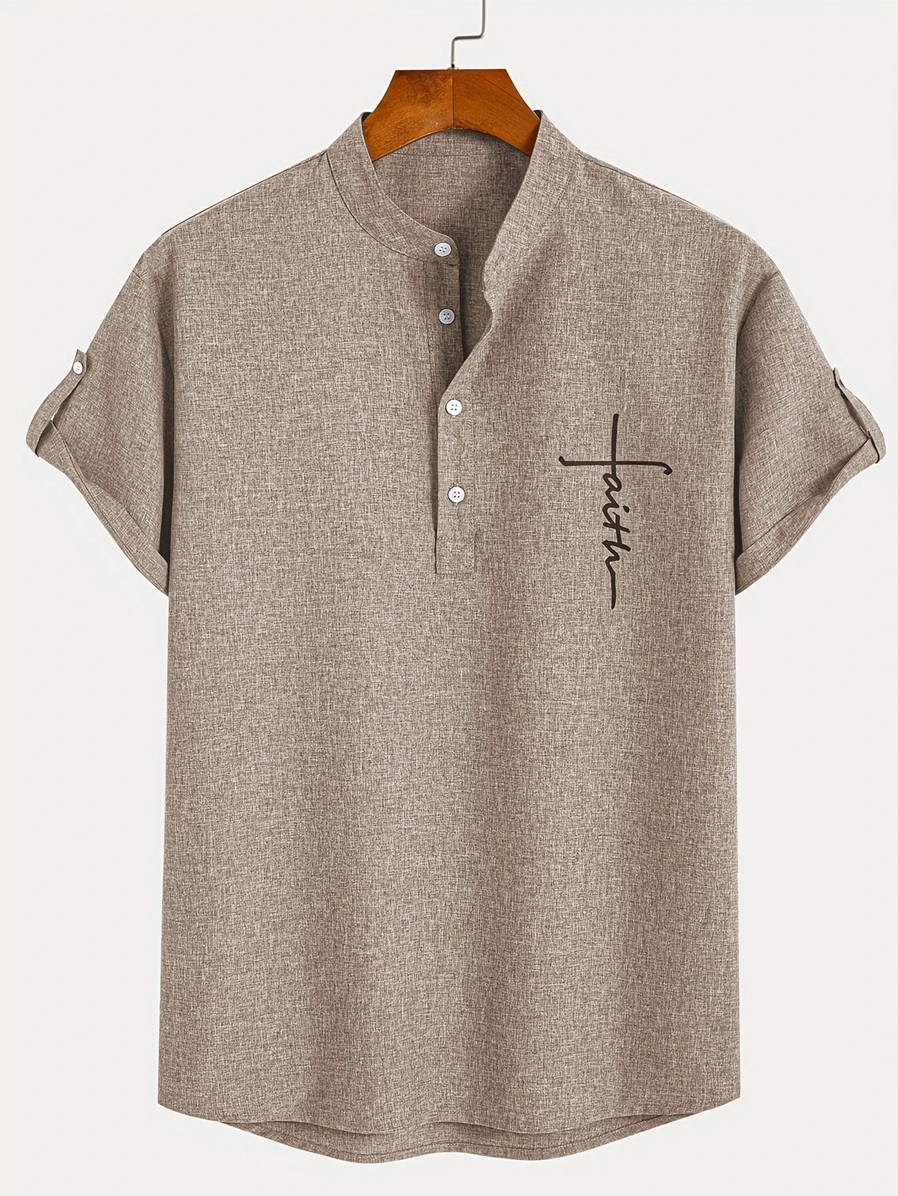 PRADO | Camisa Elegante de Manga Corta y Cuello Alto