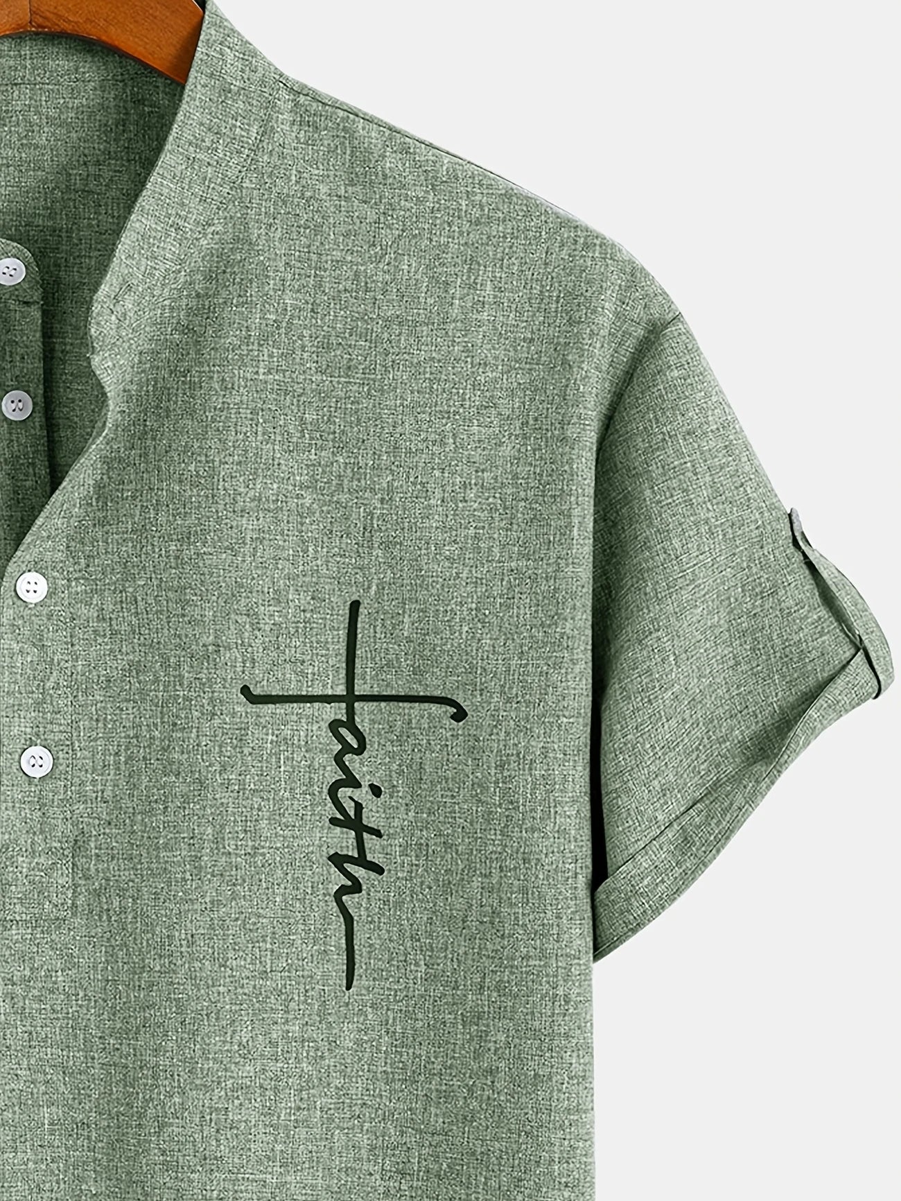 PRADO | Camisa Elegante de Manga Corta y Cuello Alto