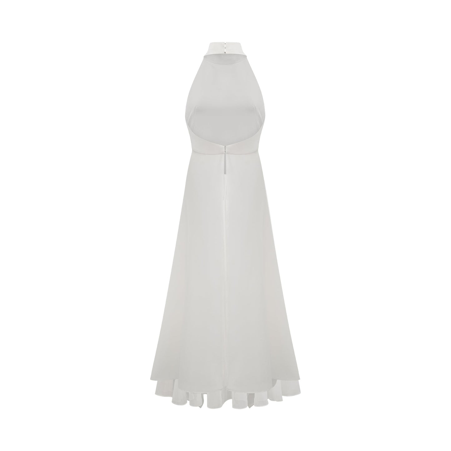 Vestido Largo con Capas y Cuello Halter Clara