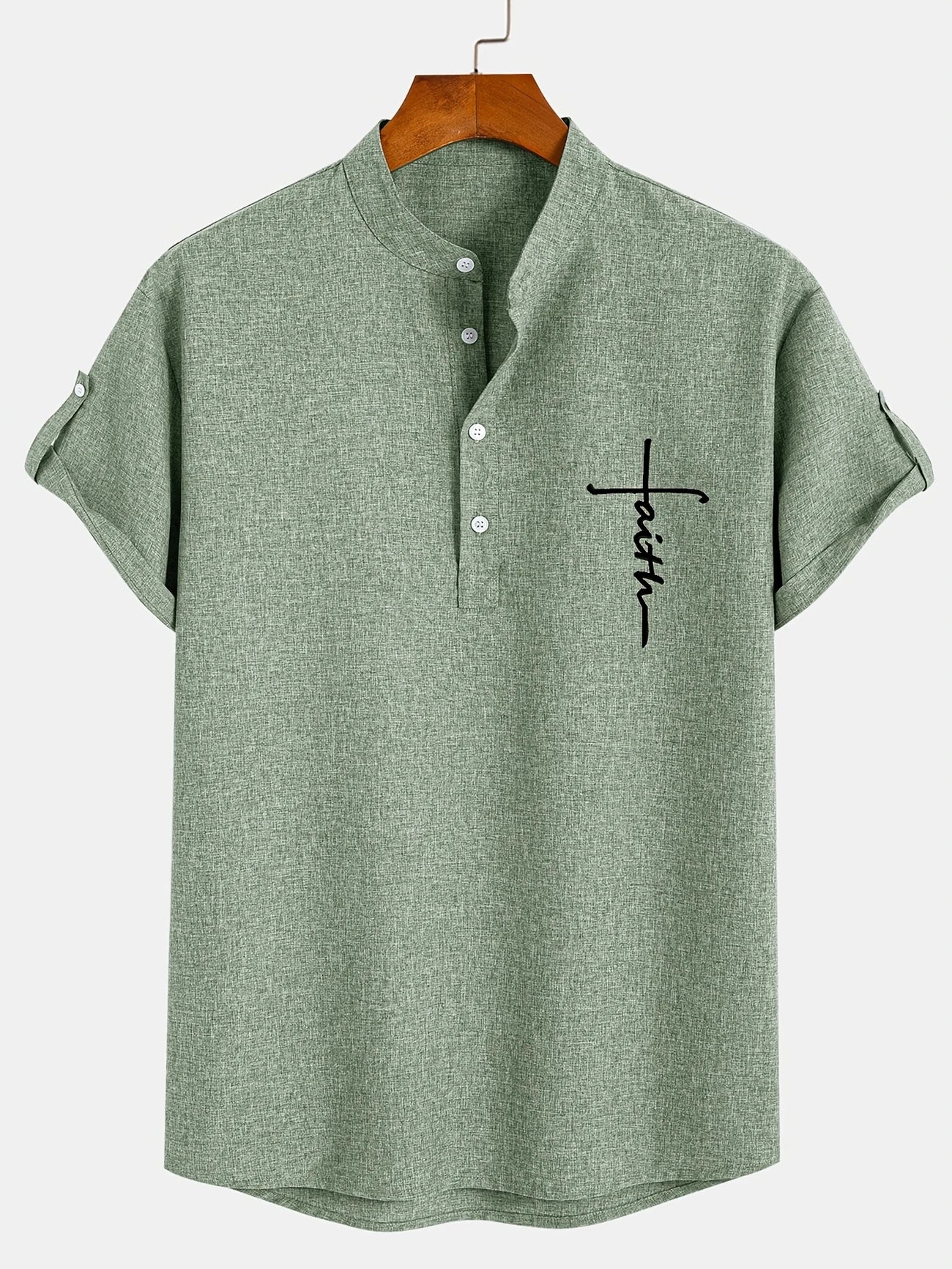 PRADO | Camisa Elegante de Manga Corta y Cuello Alto