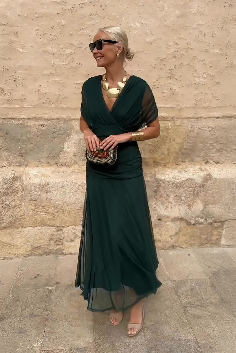 Laura | Vestido Largo de Fiesta Elegante con Cuello en V