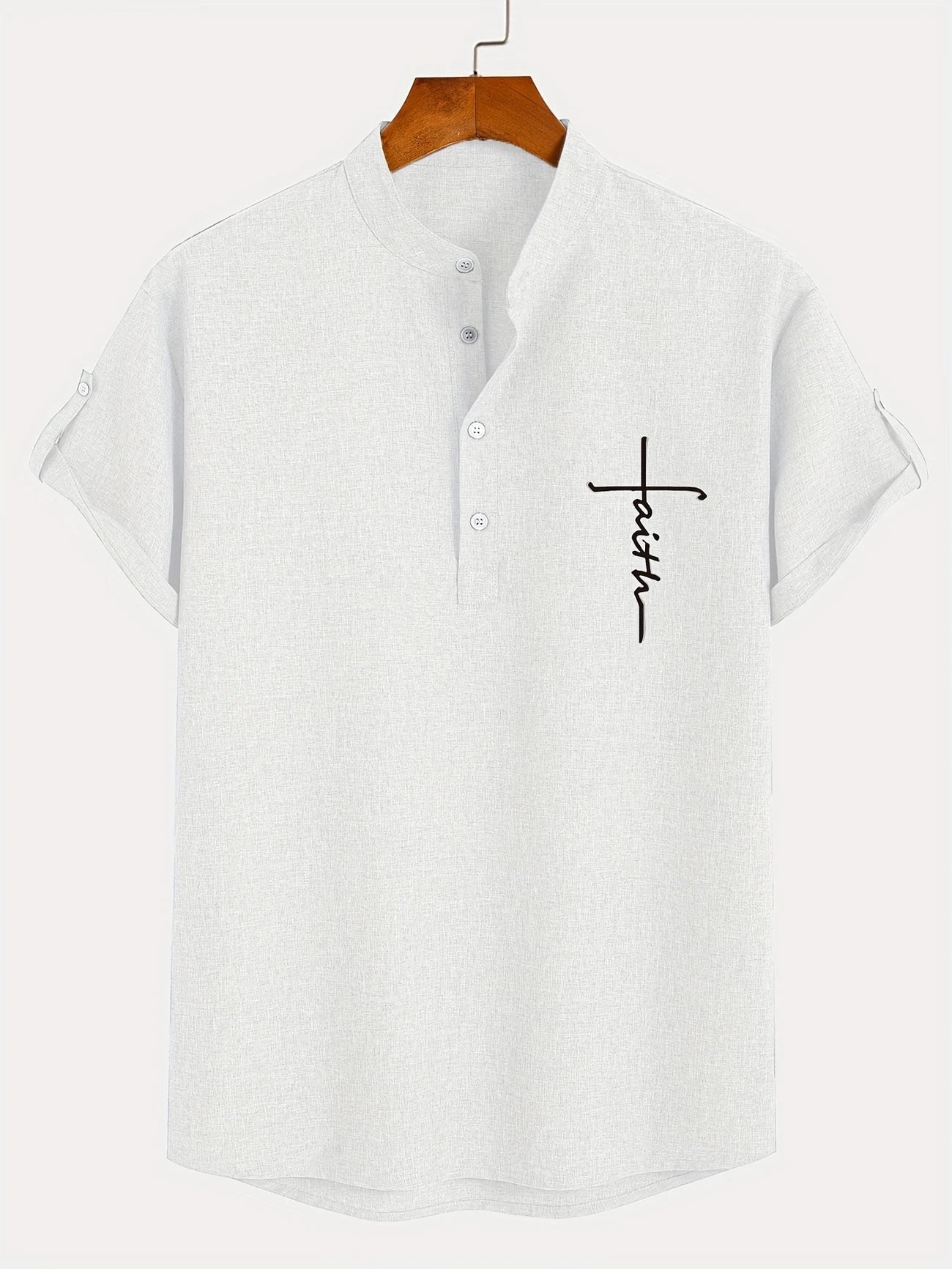 PRADO | Camisa Elegante de Manga Corta y Cuello Alto
