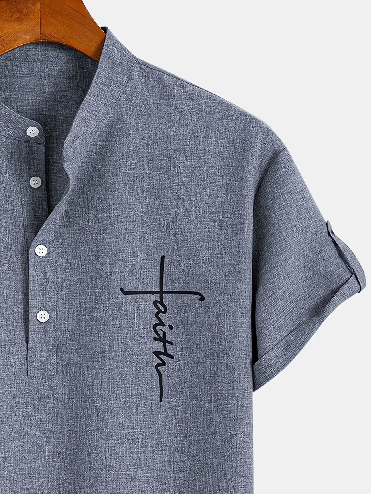 PRADO | Camisa Elegante de Manga Corta y Cuello Alto