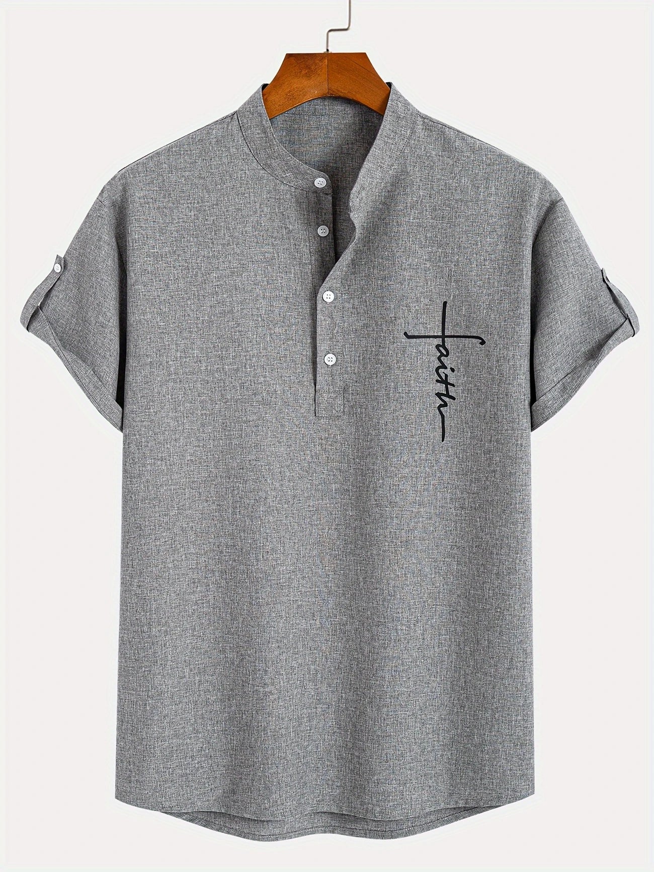 PRADO | Camisa Elegante de Manga Corta y Cuello Alto