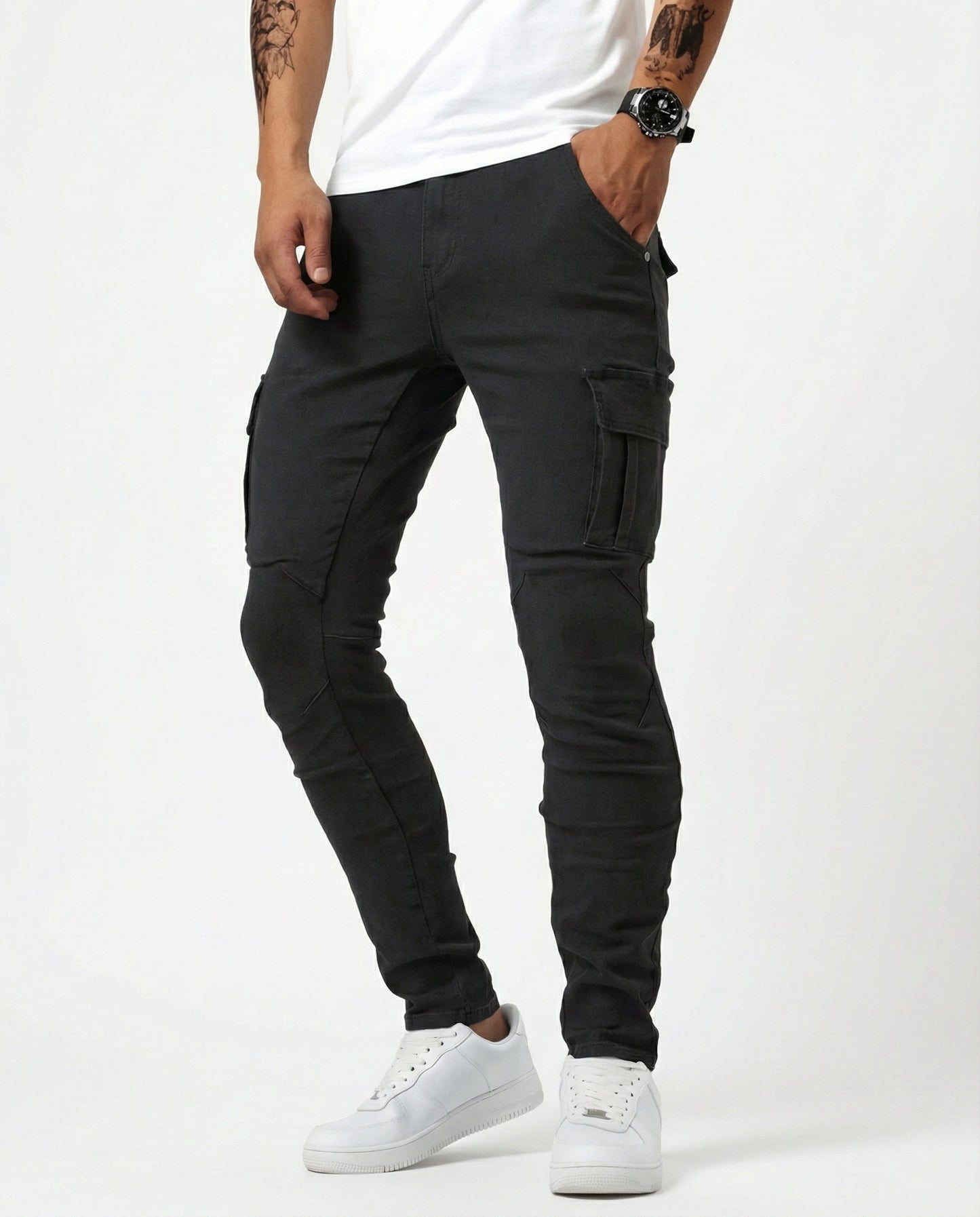 FRANCISCO | Pantalón Cargo Marino Elástico