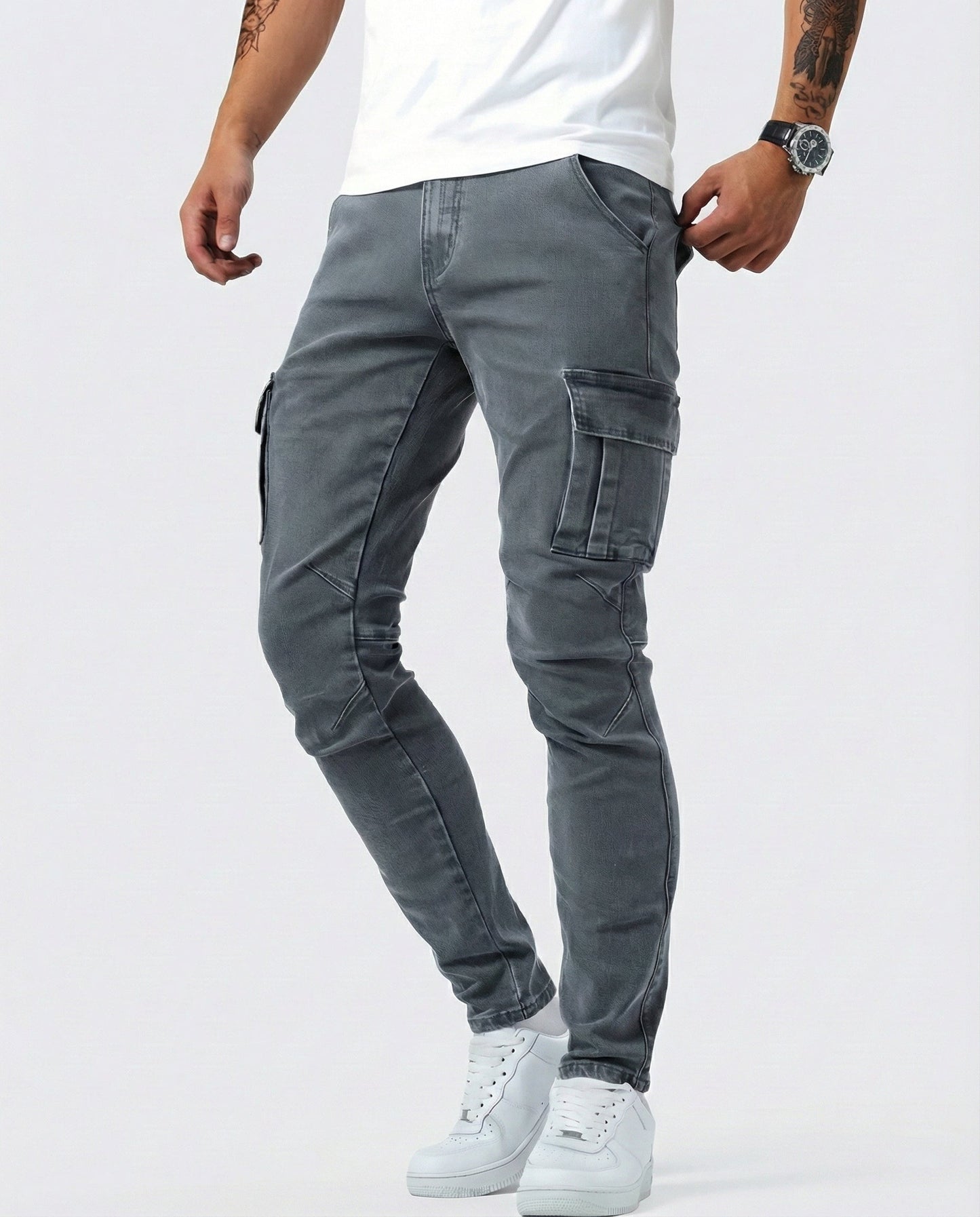 FRANCISCO | Pantalón Cargo Marino Elástico