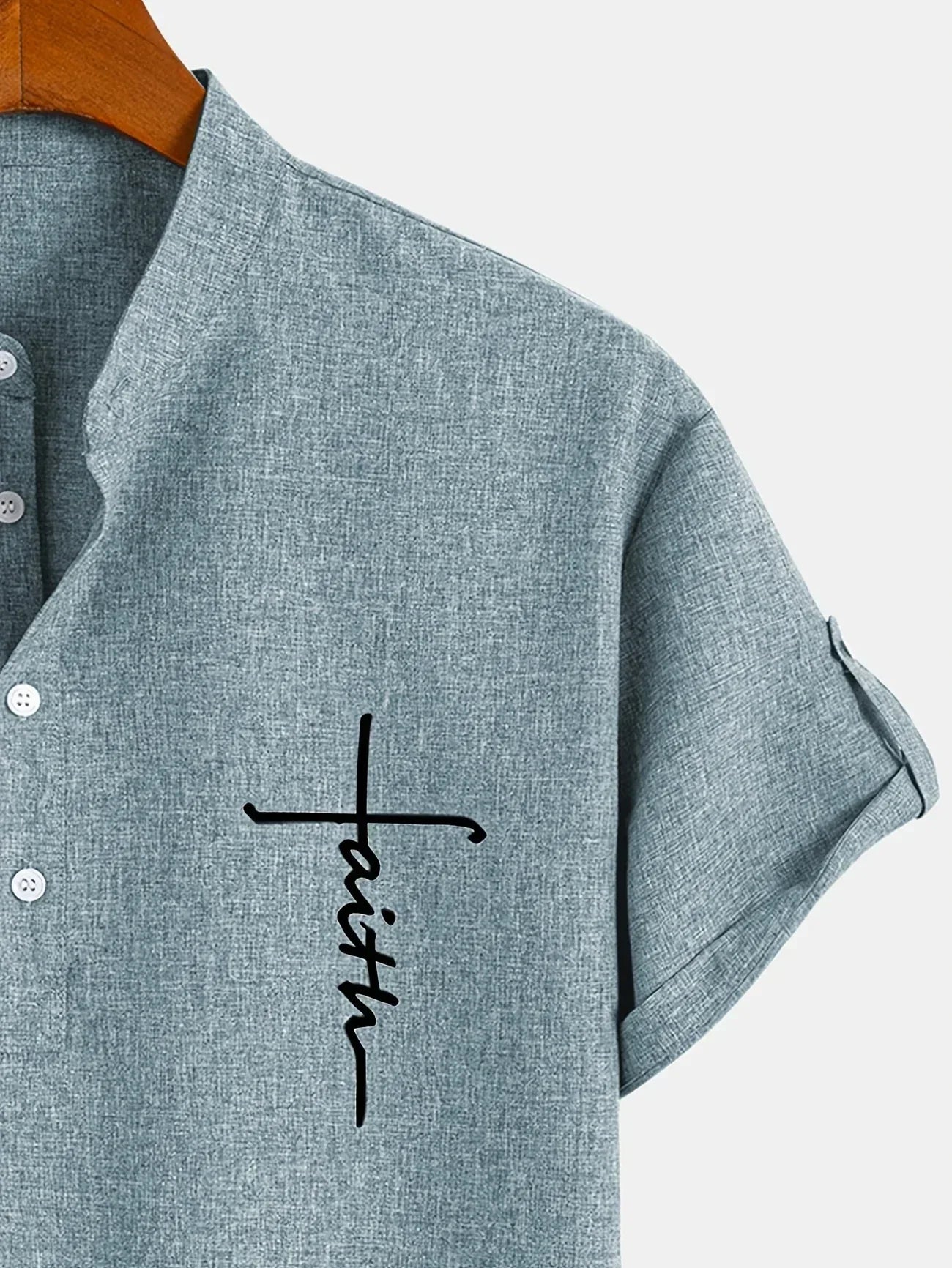 PRADO | Camisa Elegante de Manga Corta y Cuello Alto