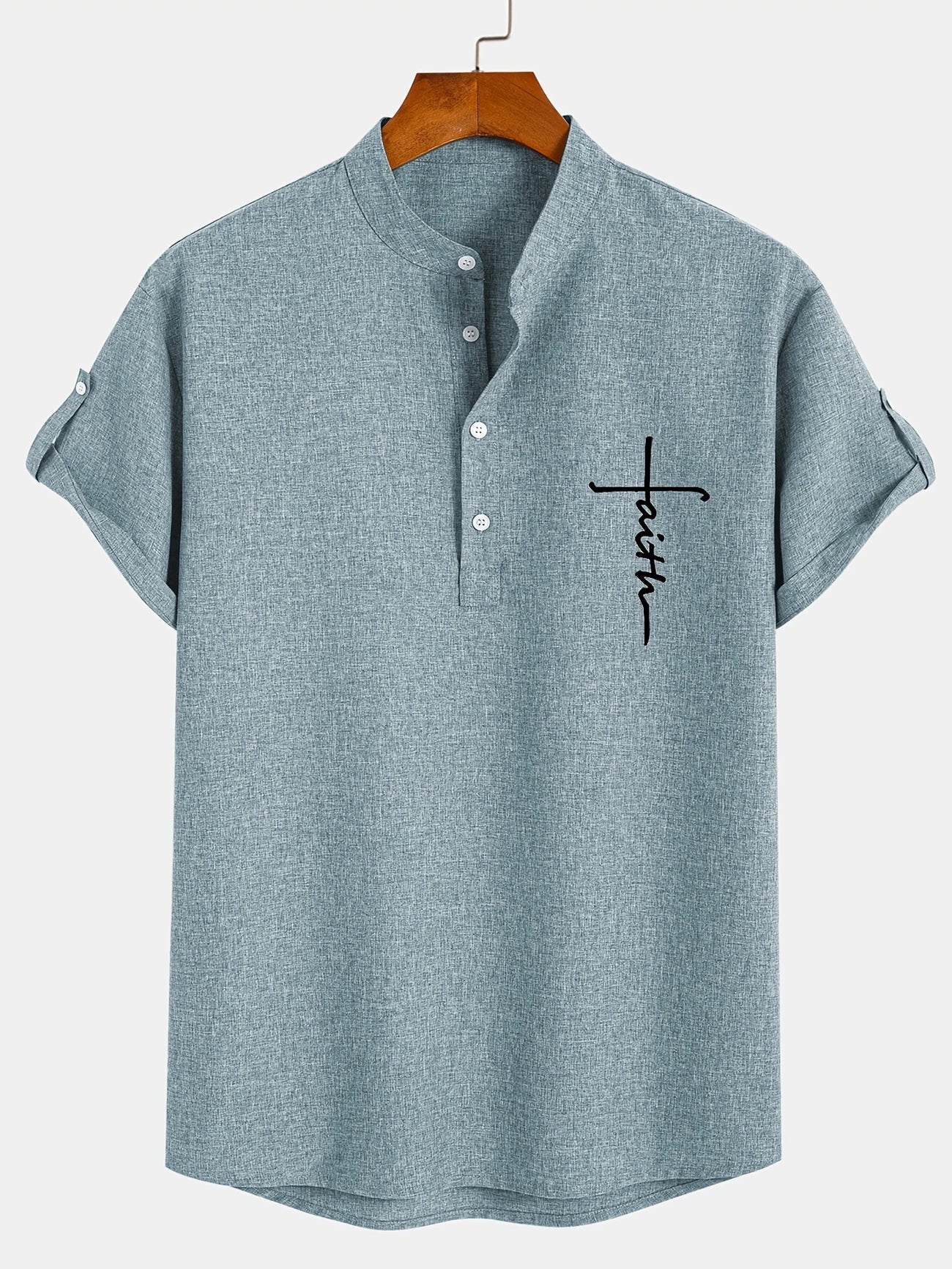 PRADO | Camisa Elegante de Manga Corta y Cuello Alto