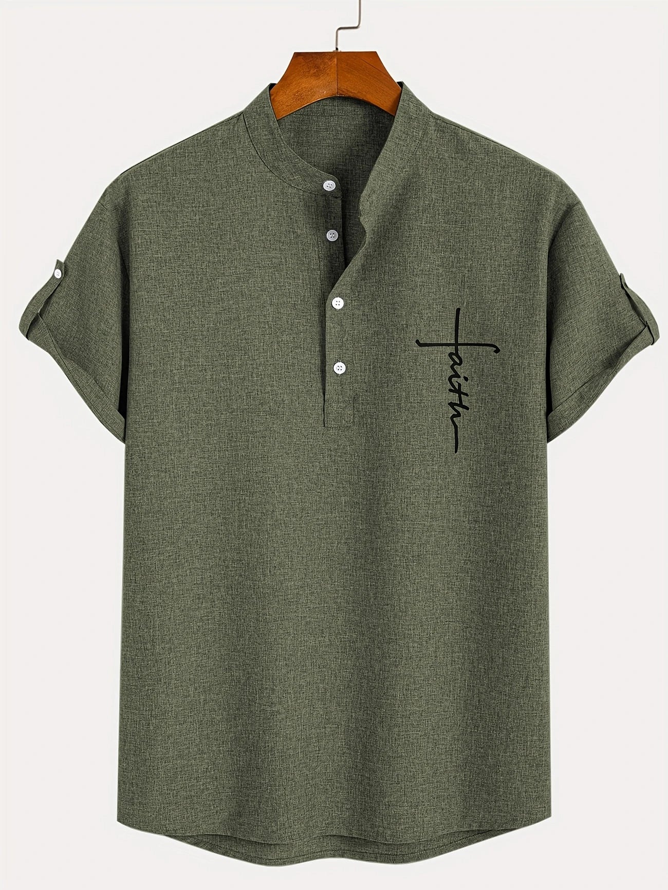 PRADO | Camisa Elegante de Manga Corta y Cuello Alto