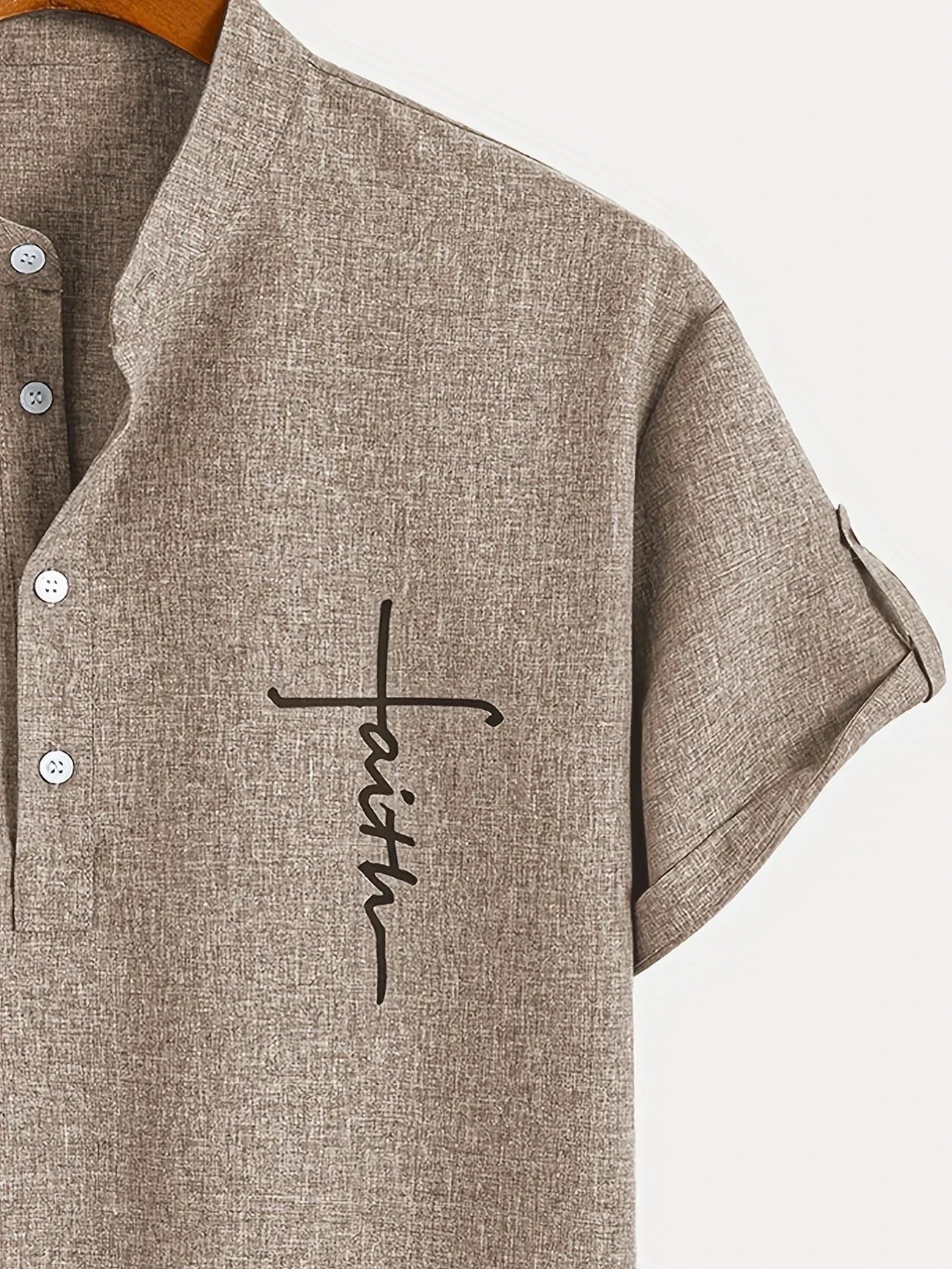 PRADO | Camisa Elegante de Manga Corta y Cuello Alto