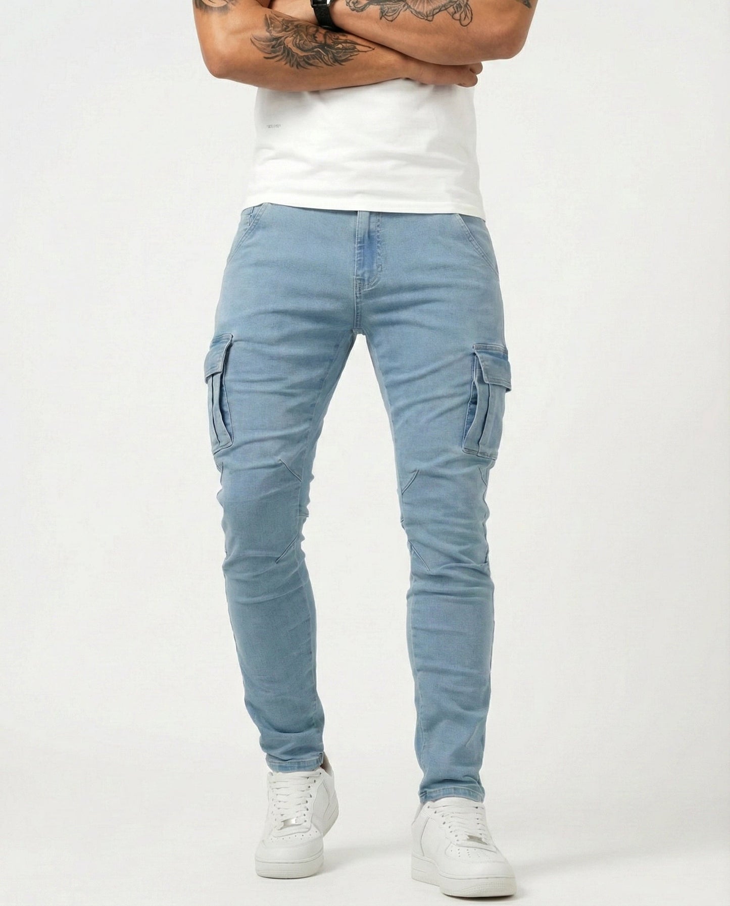 FRANCISCO | Pantalón Cargo Marino Elástico