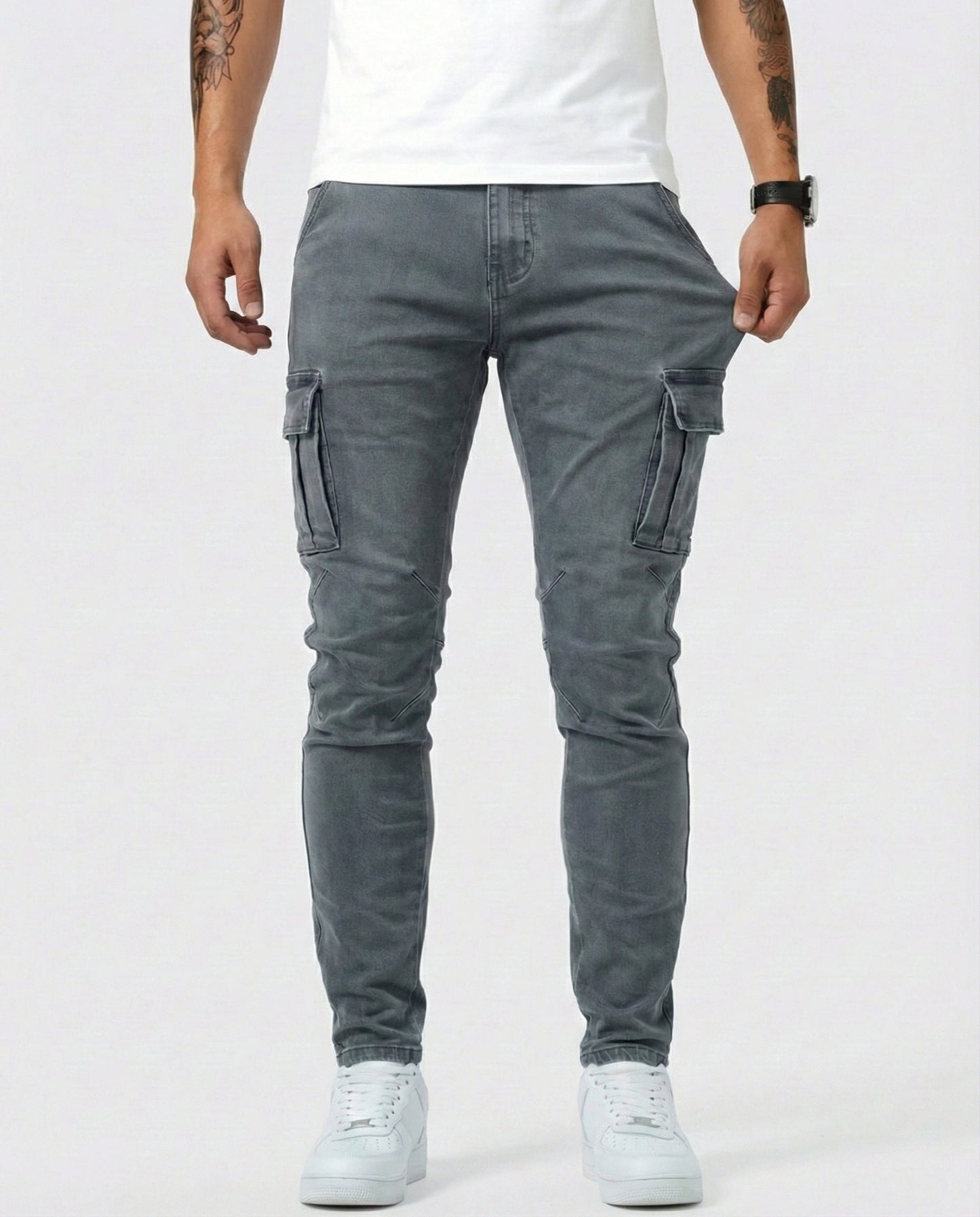 FRANCISCO | Pantalón Cargo Marino Elástico