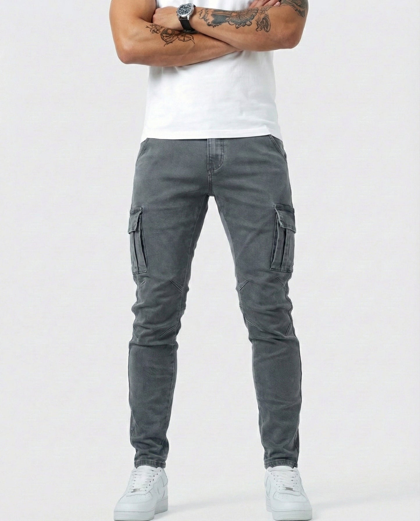 FRANCISCO | Pantalón Cargo Marino Elástico