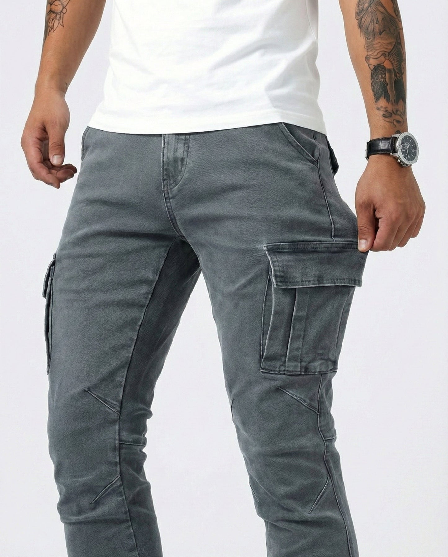 FRANCISCO | Pantalón Cargo Marino Elástico