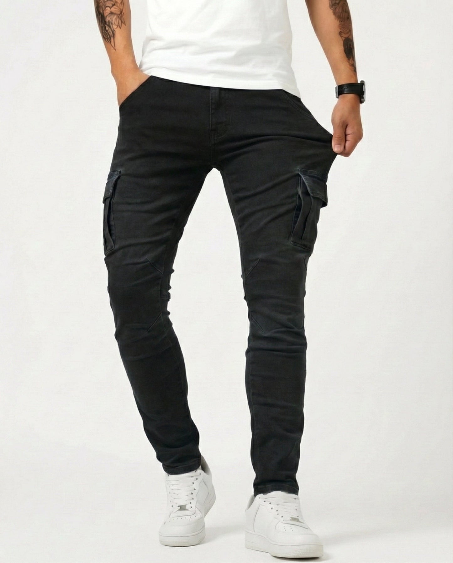FRANCISCO | Pantalón Cargo Marino Elástico