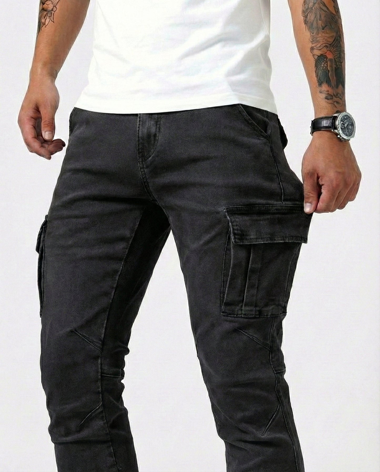 FRANCISCO | Pantalón Cargo Marino Elástico