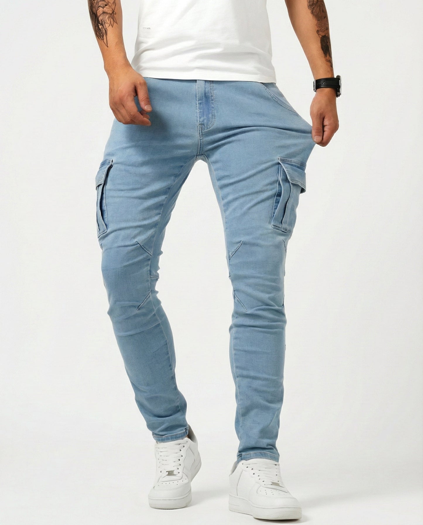 FRANCISCO | Pantalón Cargo Marino Elástico