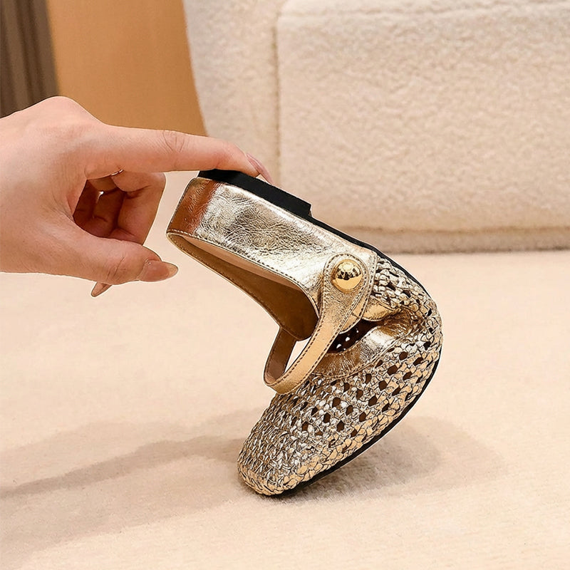 ✨👡 ¡NOVEDAD PARA 2026! Mules de mujer de tejido trenzado con puntera cuadrada y cierre tipo Mary Jane 🌸💖🎀