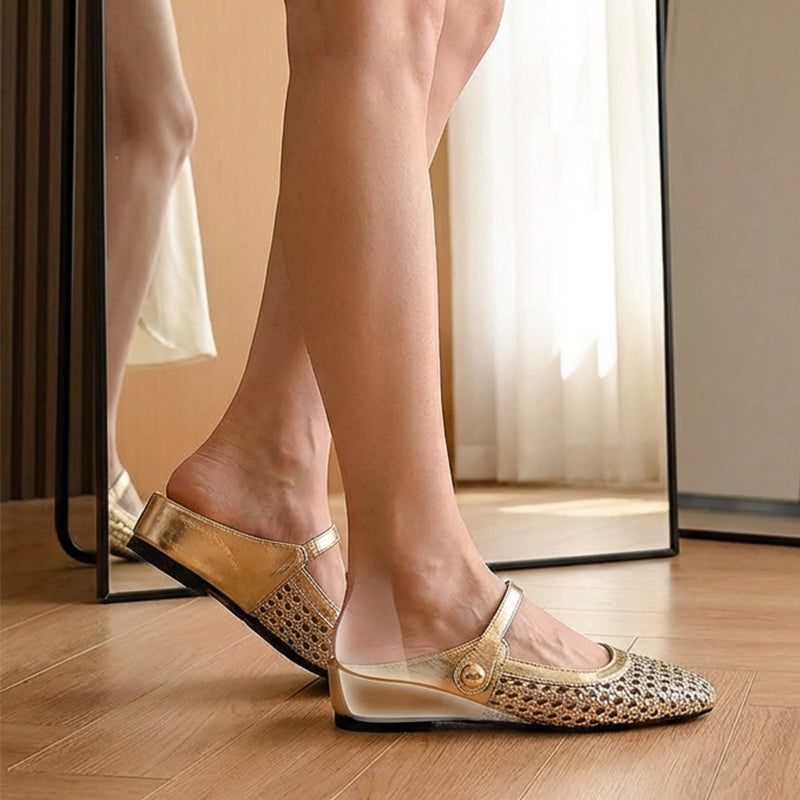 ✨👡 ¡NOVEDAD PARA 2026! Mules de mujer de tejido trenzado con puntera cuadrada y cierre tipo Mary Jane 🌸💖🎀