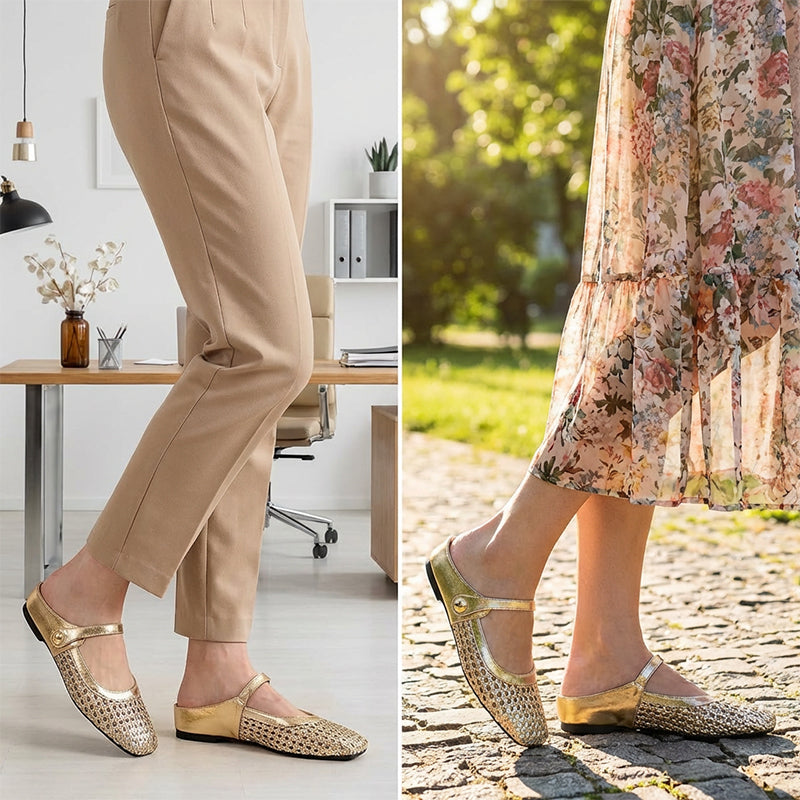 ✨👡 ¡NOVEDAD PARA 2026! Mules de mujer de tejido trenzado con puntera cuadrada y cierre tipo Mary Jane 🌸💖🎀